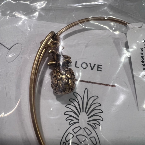 New Alex and Ani PINEAPPLE III Expandable Wire Bracelet Rafaelian Goldtone - Picture 4 of 5